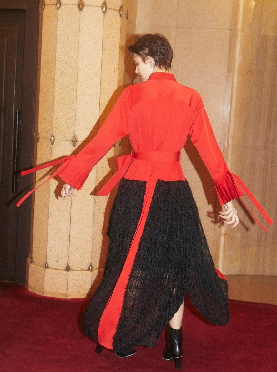 FEATHER TULLE SHIRTS DRESS