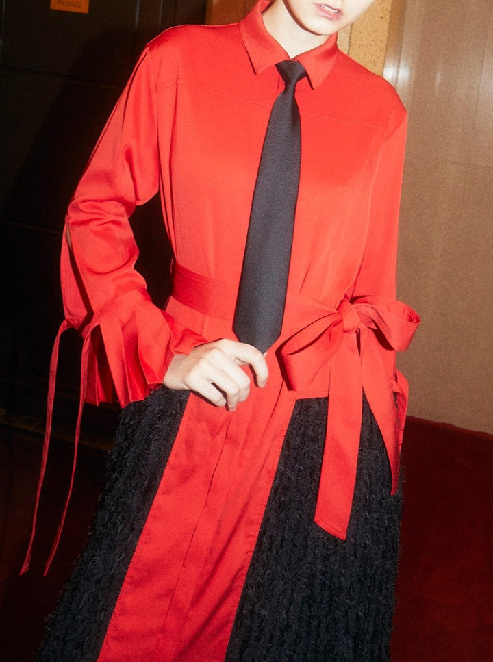 FEATHER TULLE SHIRTS DRESS