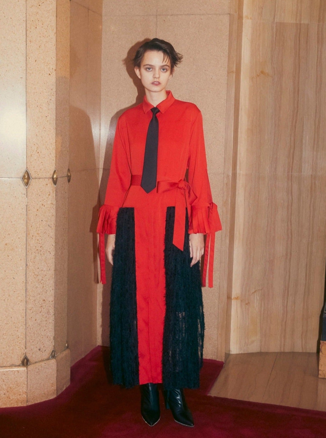 FEATHER TULLE SHIRTS DRESS