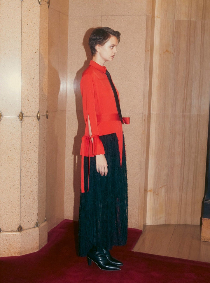 FEATHER TULLE SHIRTS DRESS