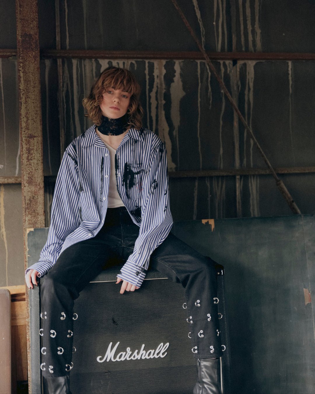 ART PAINT SHIRT【BLUE】