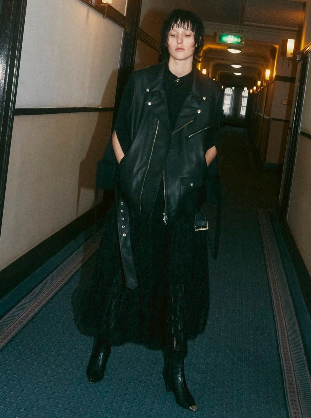 FEATHER TULLE SHIRTS DRESS