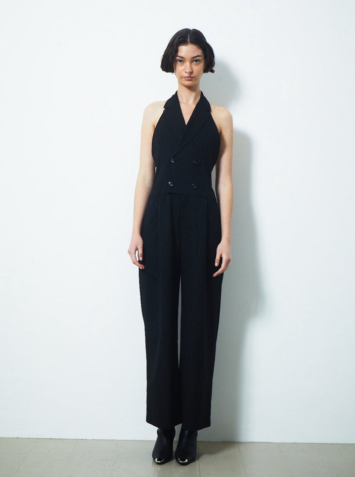 BACK LACE-UP TAILORED JUMPSUIT