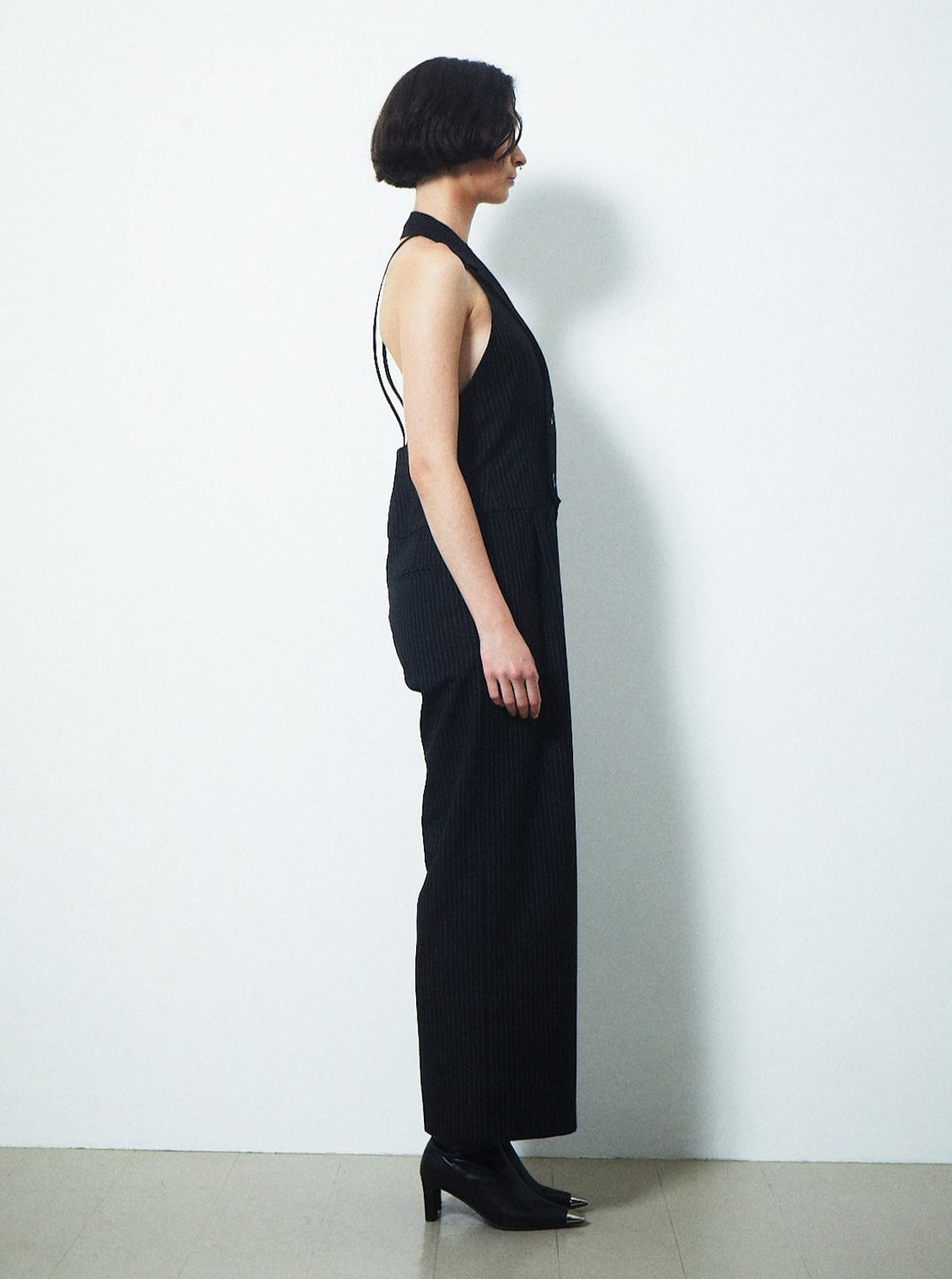 BACK LACE-UP TAILORED JUMPSUIT