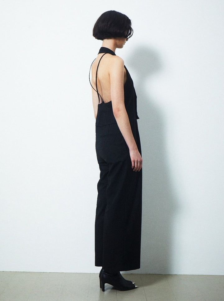 BACK LACE-UP TAILORED JUMPSUIT