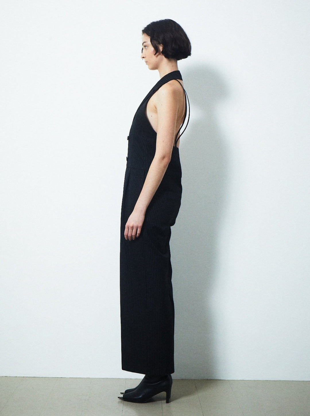 BACK LACE-UP TAILORED JUMPSUIT