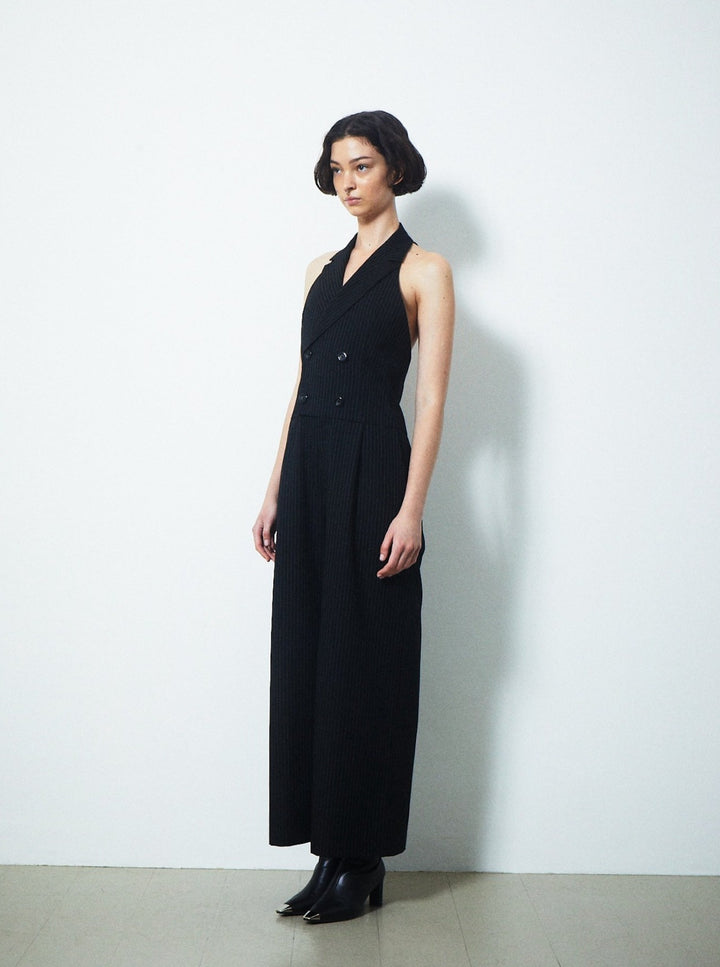 BACK LACE-UP TAILORED JUMPSUIT