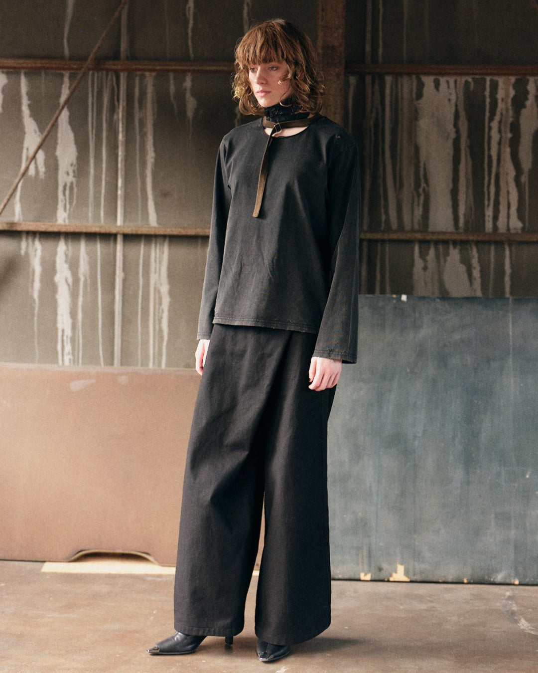 CHOKER DETAIL LONG SLEEVE【GRAY】