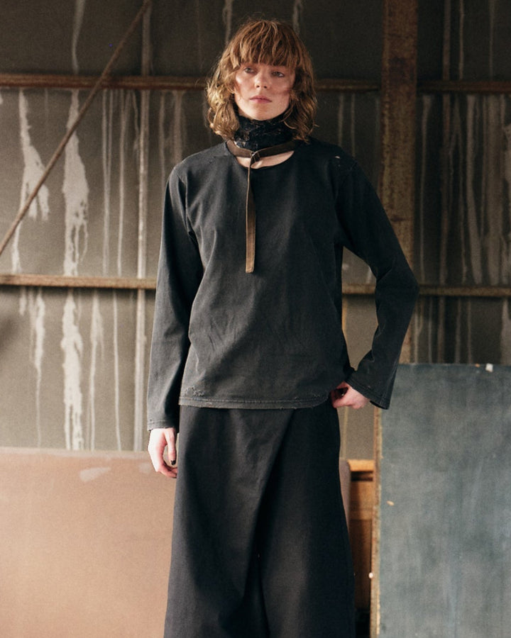 CHOKER DETAIL LONG SLEEVE【GRAY】