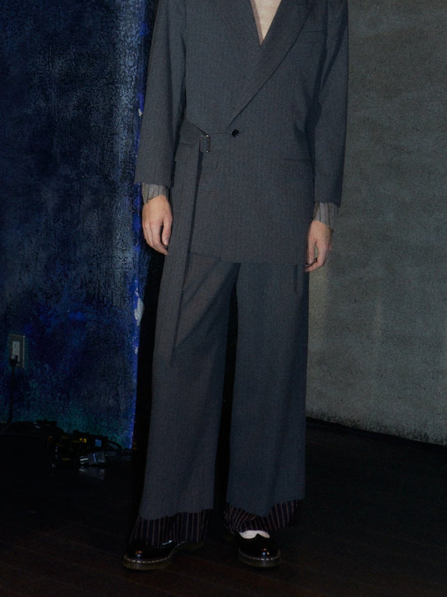 RAW CUT WIDE PANTS 【CHARCOAL】