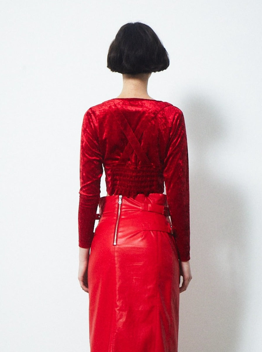 VELVET CORSET CHOKER TOPS