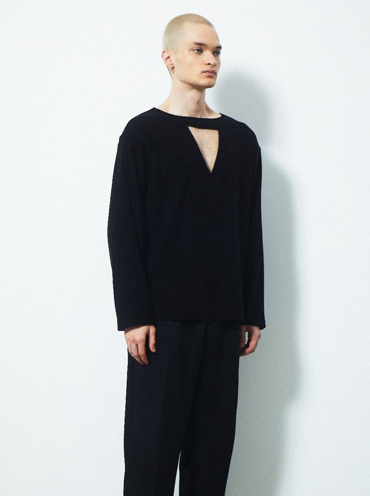 CHOKER V NECK KNIT TOPS