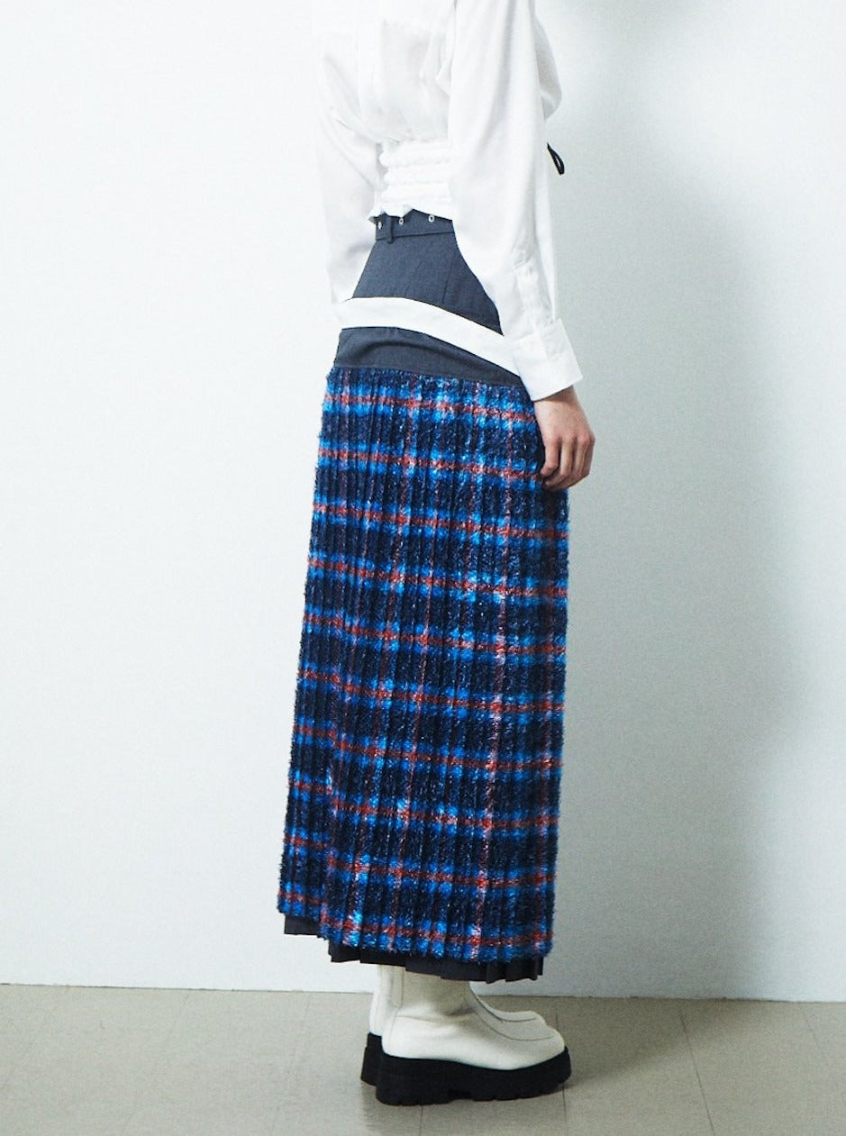 LAYERED WRAP SIDE BELT SKIRT