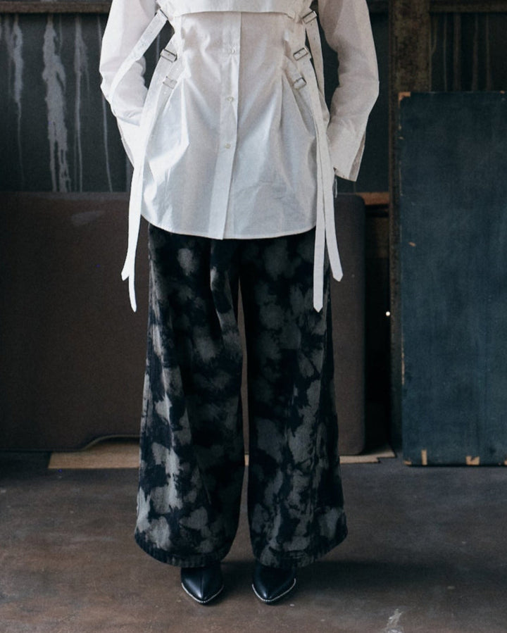 WRAP FRONT WIDE DENIM【MIX】