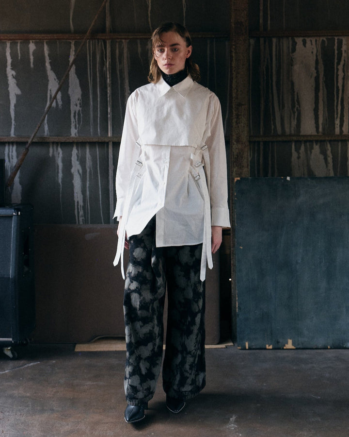 WRAP FRONT WIDE DENIM【MIX】