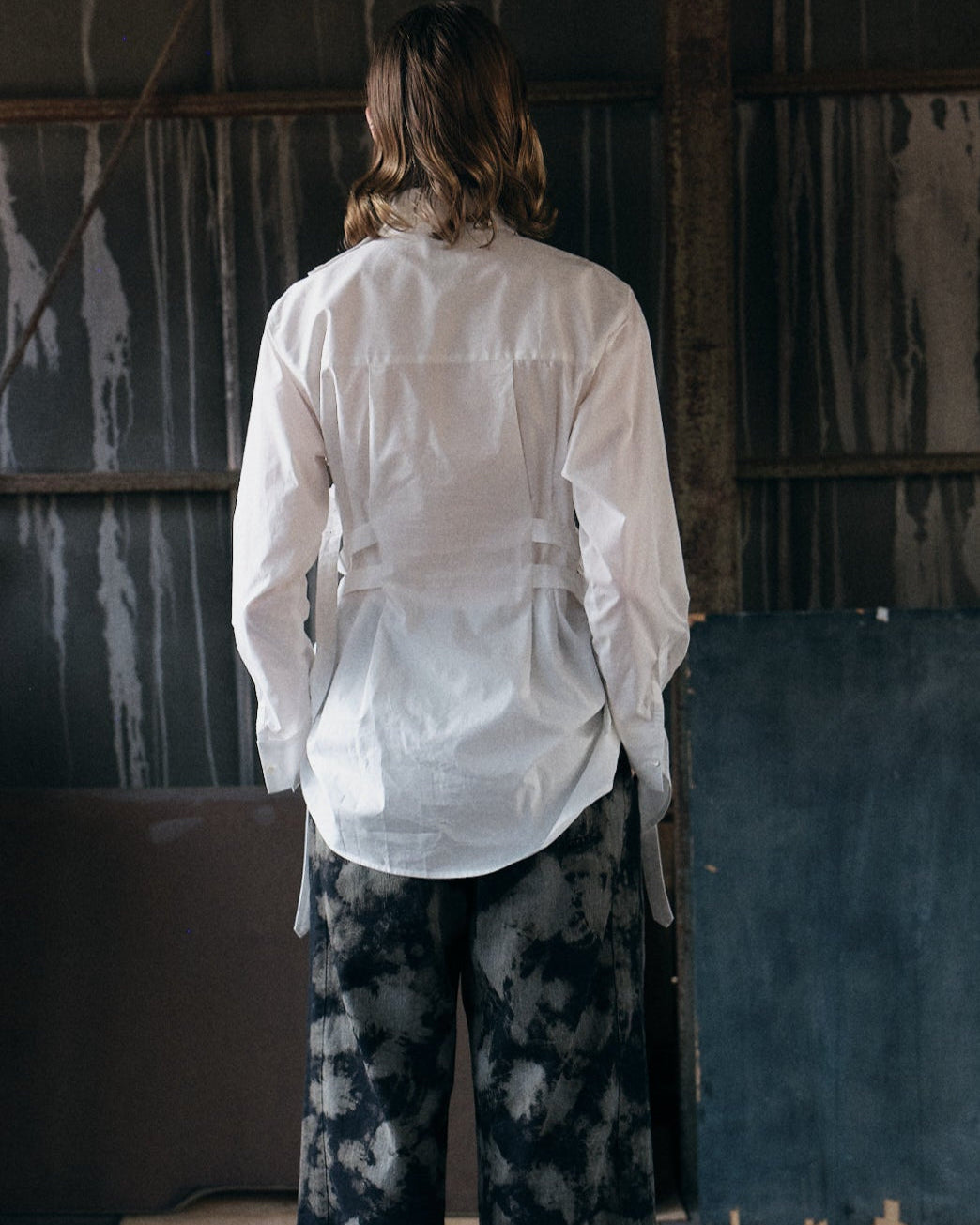 FRONT FLAP BELTED SHIRT【BLUE】