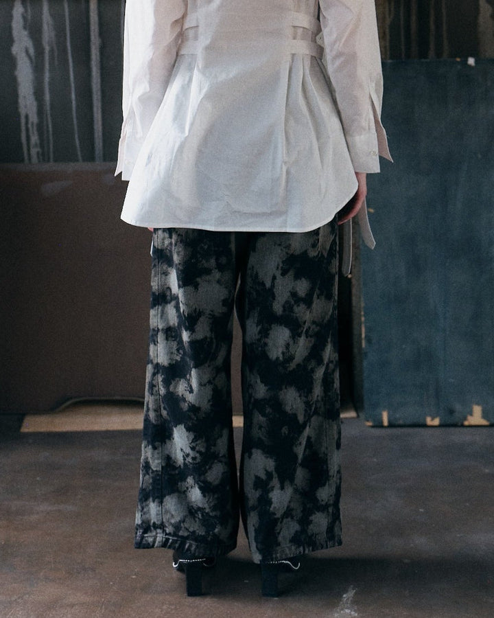 WRAP FRONT WIDE DENIM【MIX】