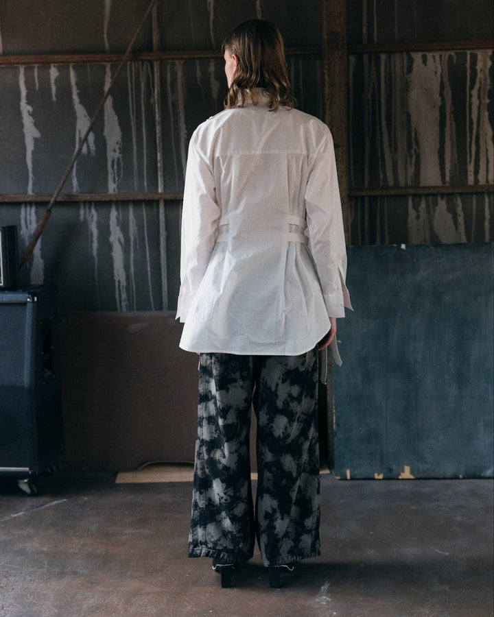 WRAP FRONT WIDE DENIM【MIX】