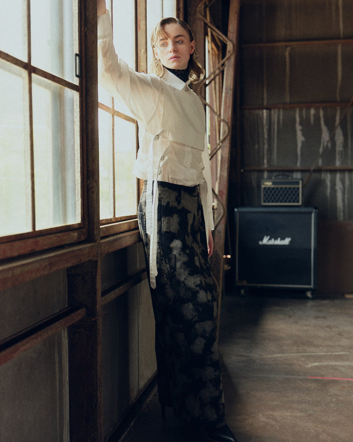 WRAP FRONT WIDE DENIM【MIX】