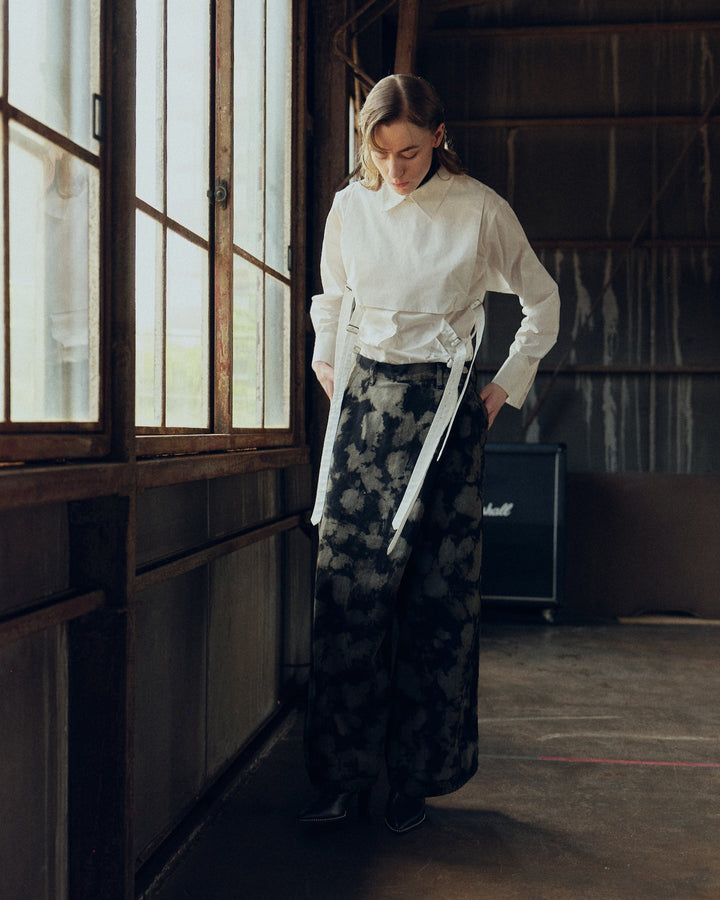 WRAP FRONT WIDE DENIM【MIX】