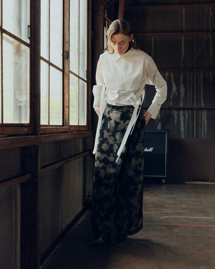 FRONT FLAP BELTED SHIRT【WHITE】