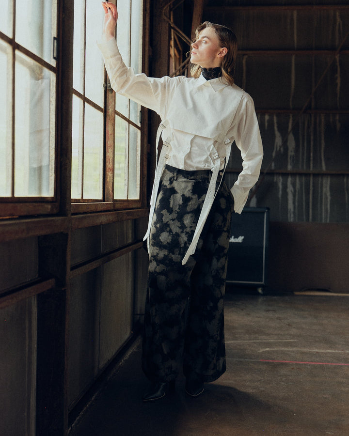 FRONT FLAP BELTED SHIRT【WHITE】