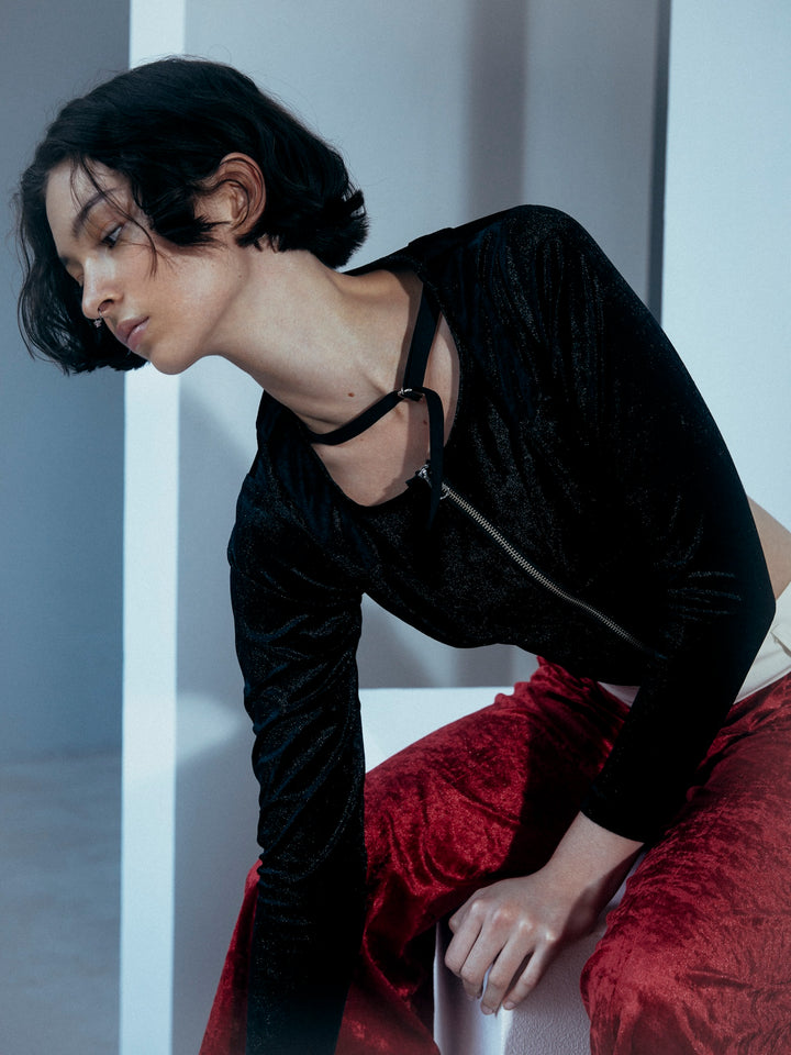 VELVET CORSET CHOKER TOPS