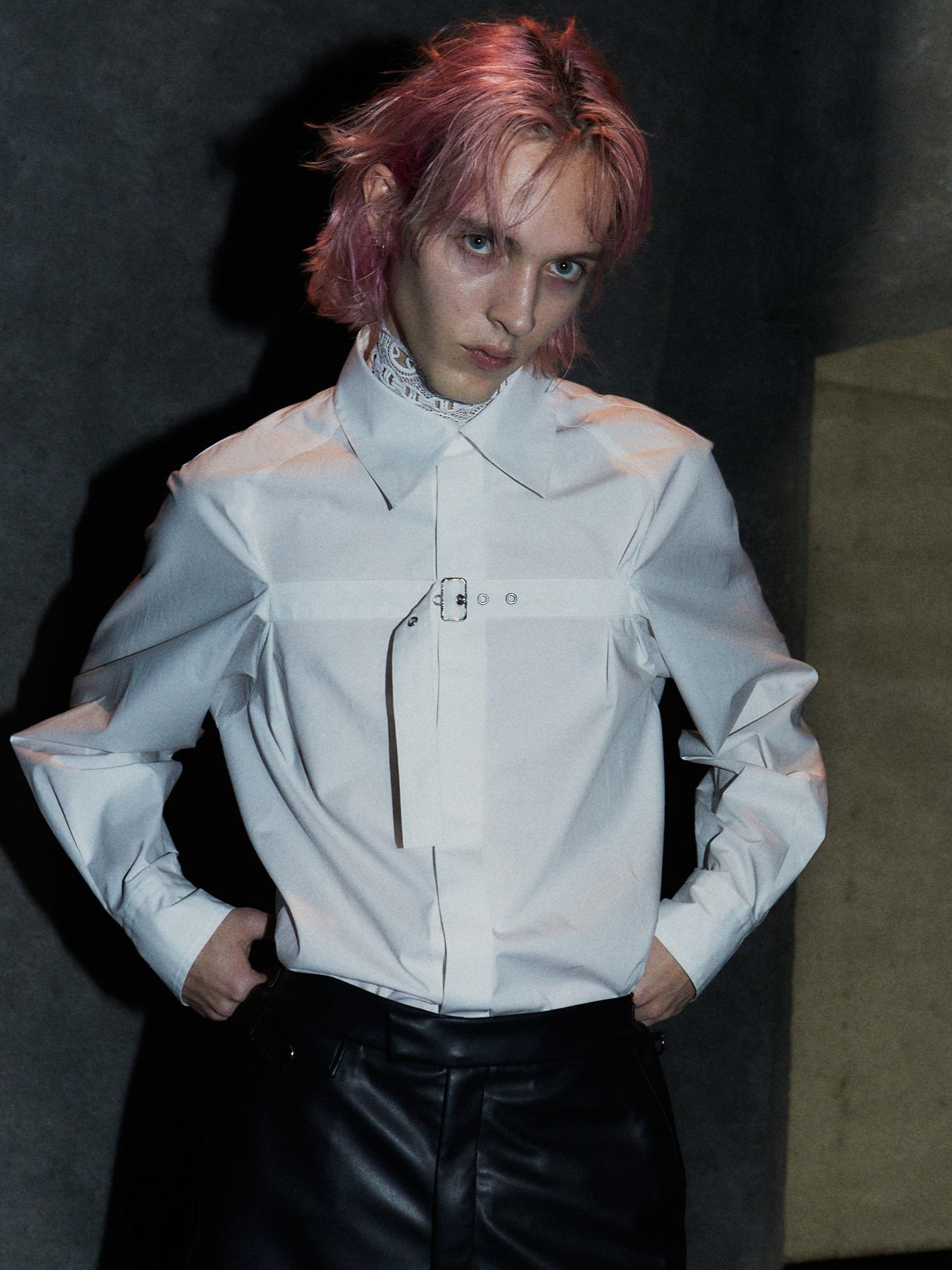 HARNESS DETAIL SHIRT【WHITE】 – ADDIXY