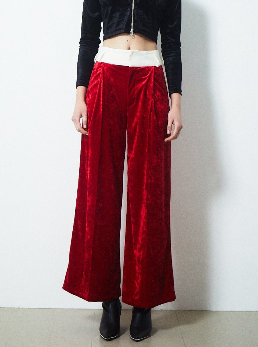 VELVET CUMMERBUND PANTS