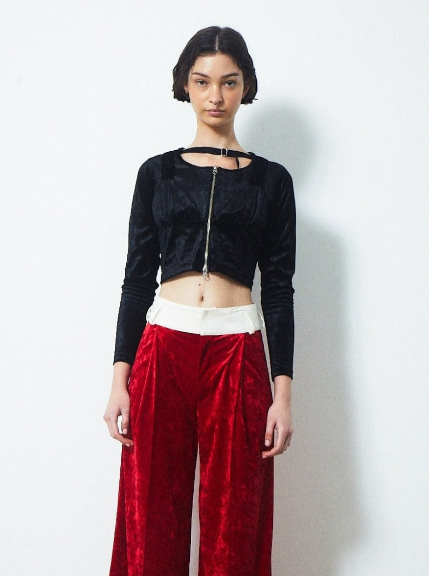 VELVET CORSET CHOKER TOPS