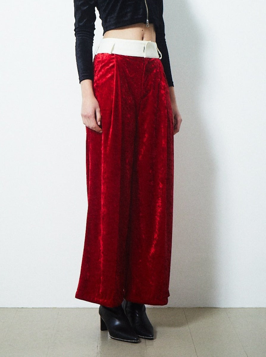 VELVET CUMMERBUND PANTS