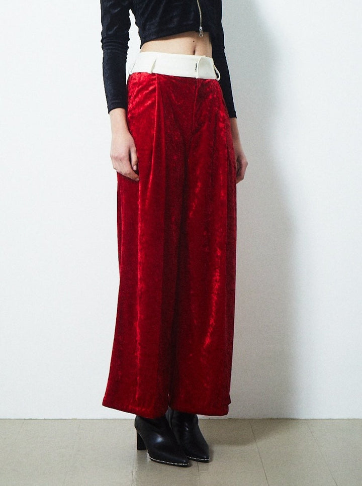 VELVET CUMMERBUND PANTS