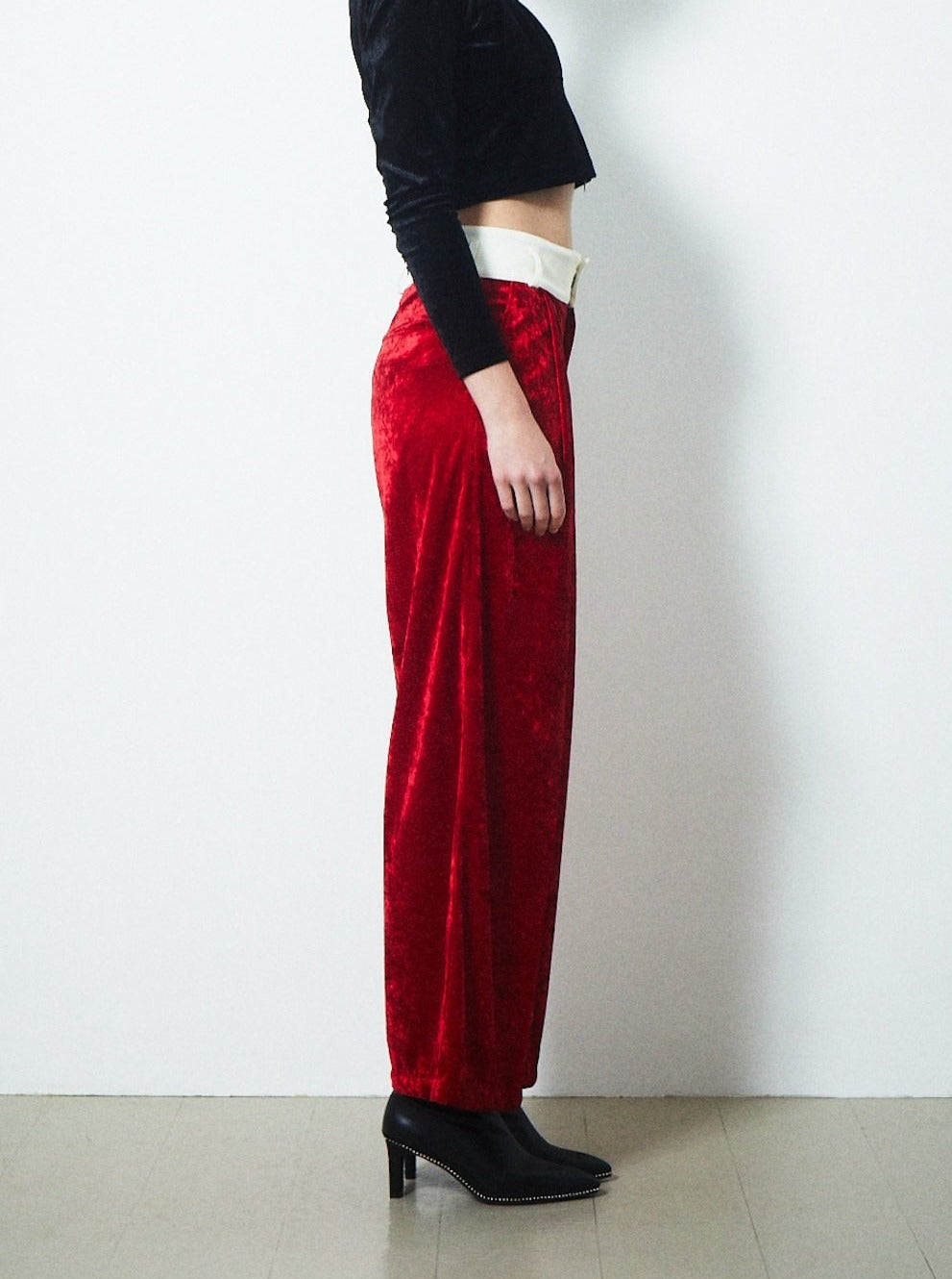 VELVET CUMMERBUND PANTS