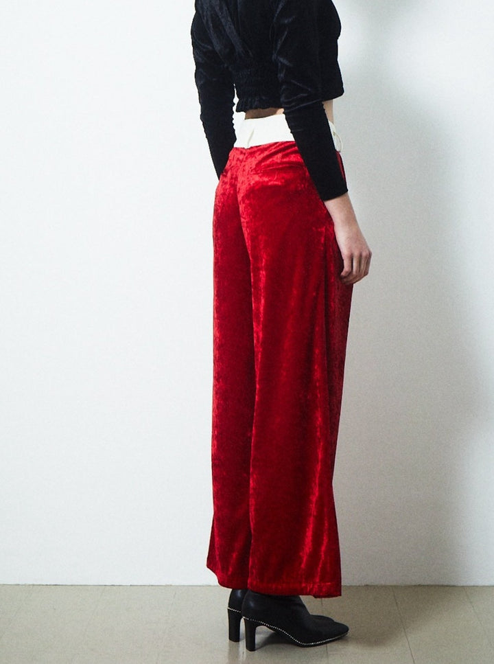 VELVET CUMMERBUND PANTS