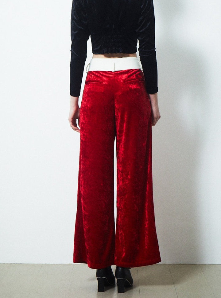VELVET CUMMERBUND PANTS
