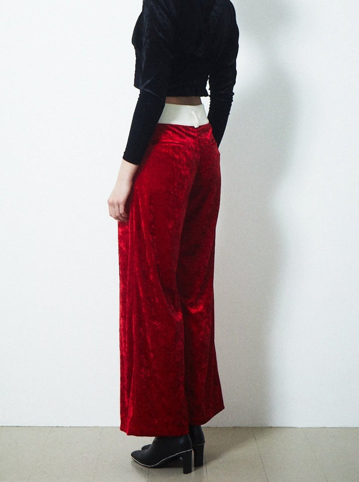 VELVET CUMMERBUND PANTS
