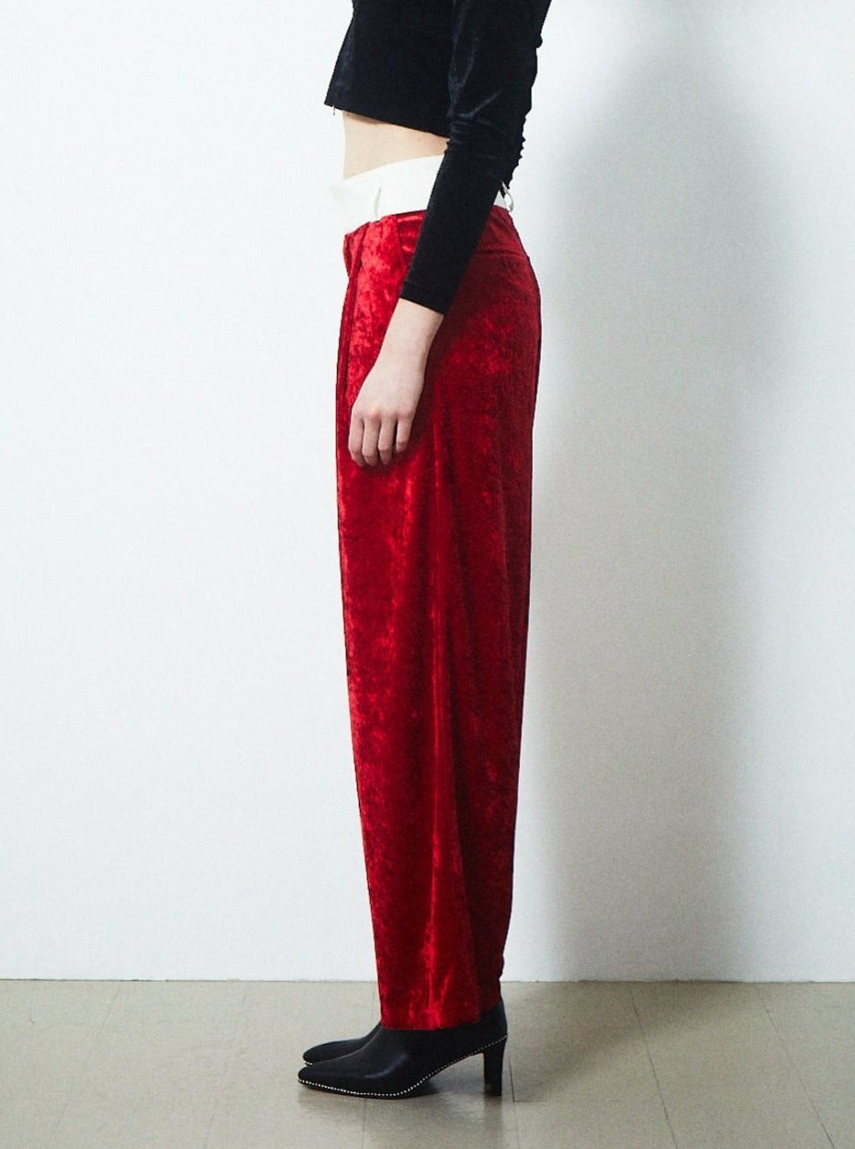 VELVET CUMMERBUND PANTS