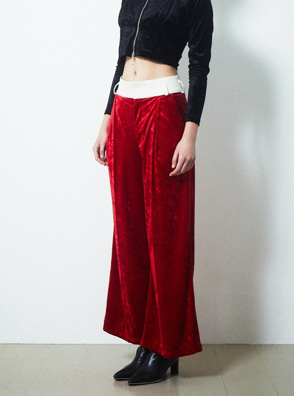 VELVET CUMMERBUND PANTS
