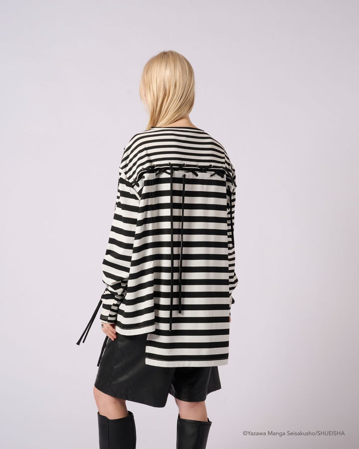 NANA × ADDIXY BORDER LACE-UP TOP [WHITE]