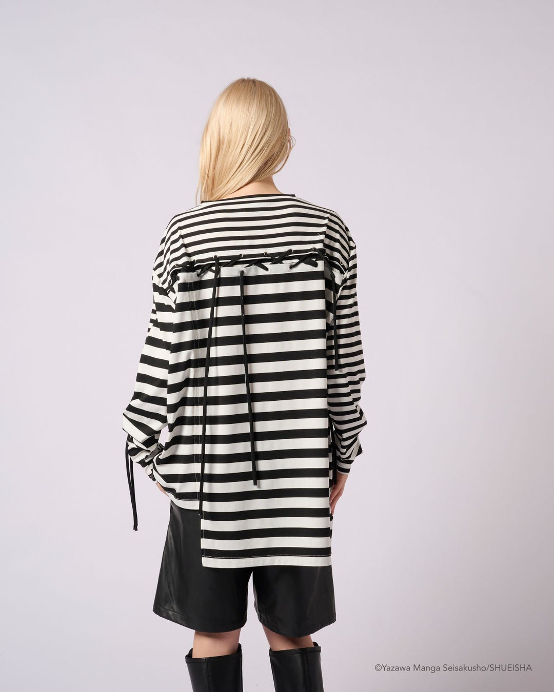 NANA × ADDIXY BORDER LACE-UP TOP [WHITE]