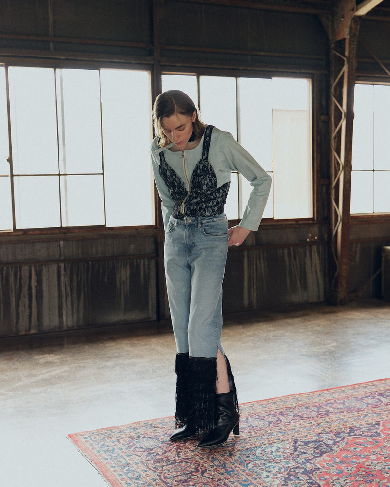 ＜UPCYCLED＞FRINGE HEM DENIM