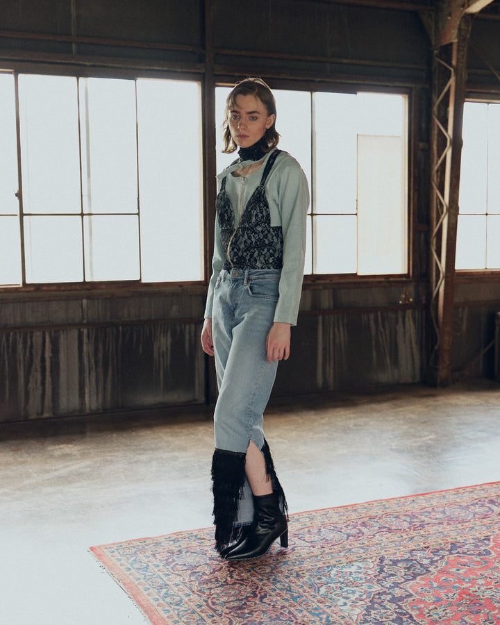 ＜UPCYCLED＞FRINGE HEM DENIM