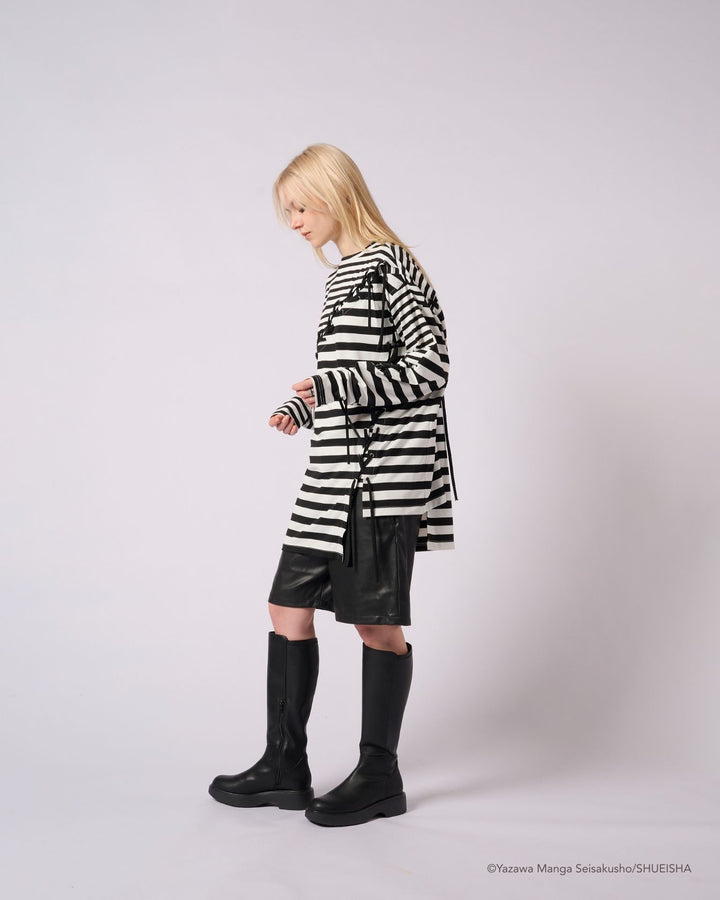 NANA × ADDIXY BORDER LACE-UP TOP [WHITE]