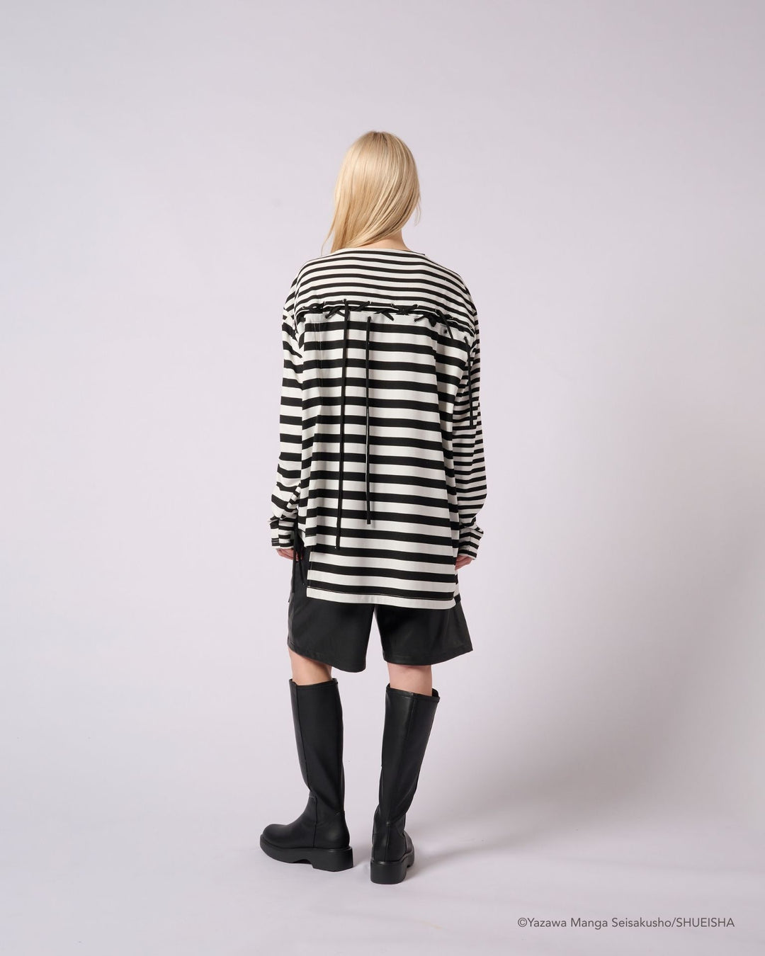 NANA × ADDIXY BORDER LACE-UP TOP [WHITE]