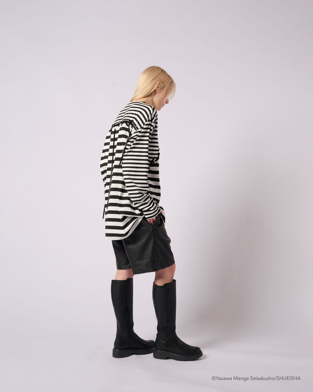 NANA × ADDIXY BORDER LACE-UP TOP [WHITE]