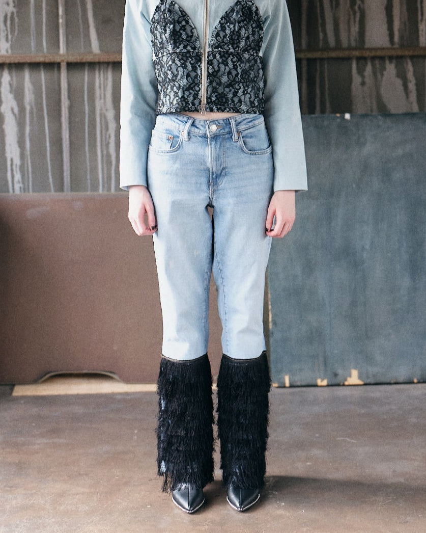 ＜UPCYCLED＞FRINGE HEM DENIM