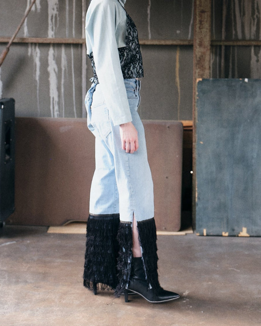 ＜UPCYCLED＞FRINGE HEM DENIM