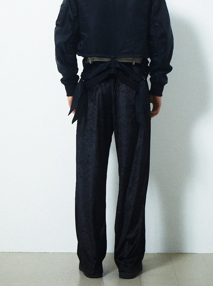 VELVET CUMMERBUND PANTS