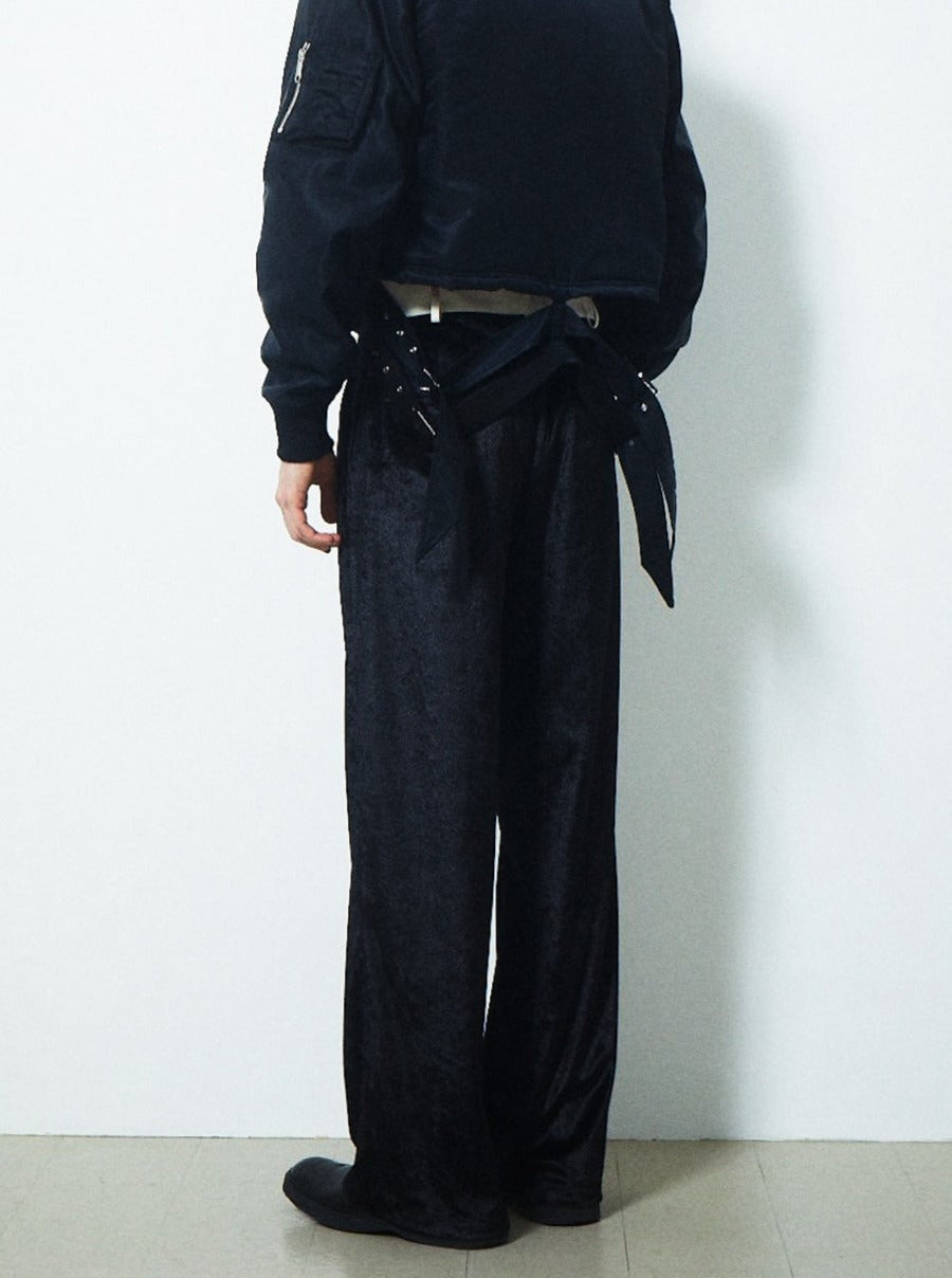 VELVET CUMMERBUND PANTS