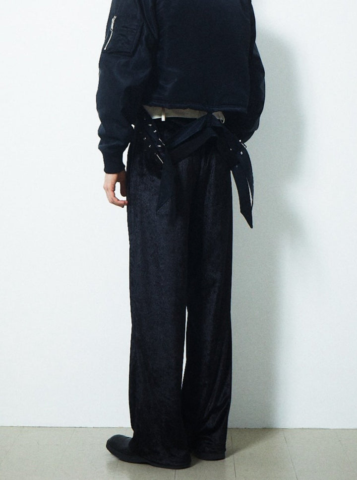 VELVET CUMMERBUND PANTS